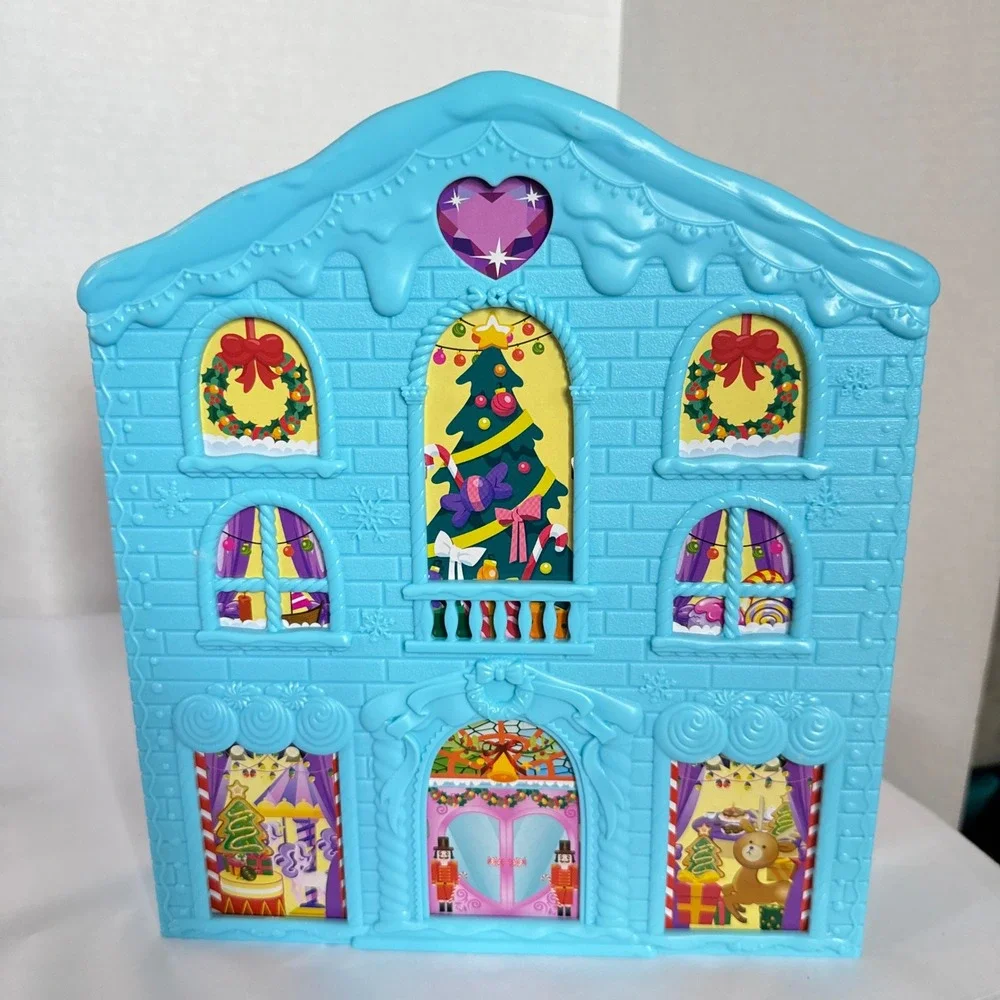 Polly Pocket Christmas Advent Calendar House Playset Dolls Animals 30+ Piece Toy